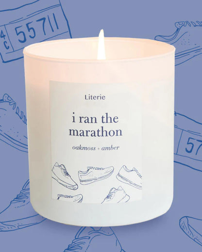 Literie NYC Inspired Candle – I Ran The Marathon, Oakmoss & Amber (9oz)
