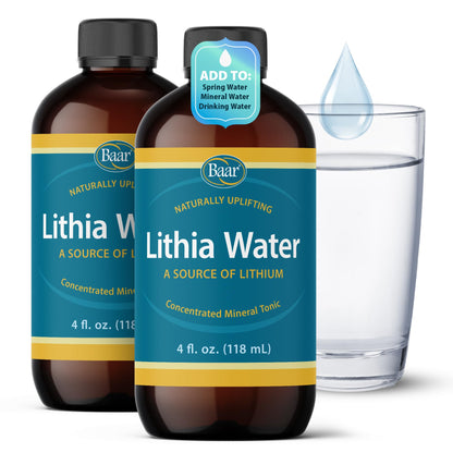 Lithia Water, 4 fl oz (Pack of 2) - Calms, Balances Moods, Supports Kidneys & Adrenal Function