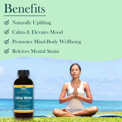 Lithia Water, 4 fl oz (Pack of 2) - Calms, Balances Moods, Supports Kidneys & Adrenal Function