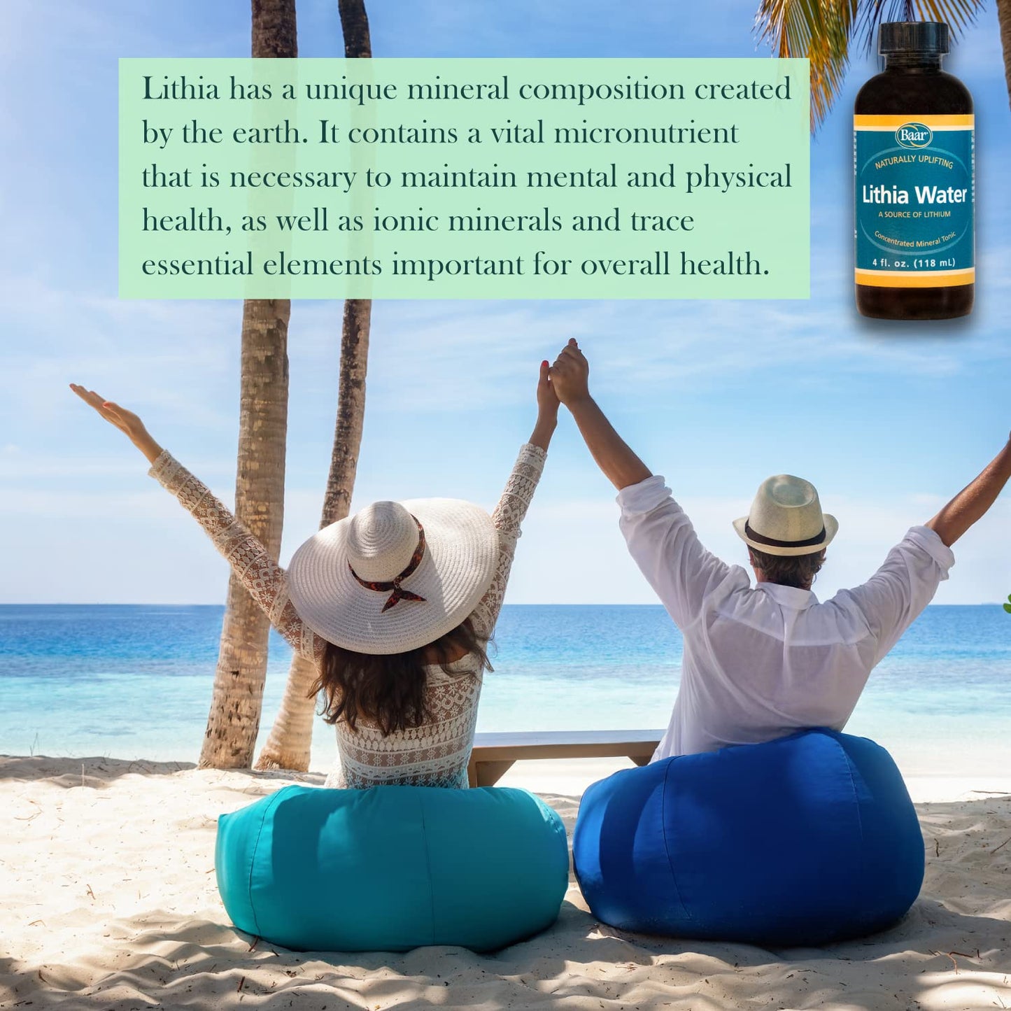 Lithia Water, 4 fl oz (Pack of 2) - Calms, Balances Moods, Supports Kidneys & Adrenal Function