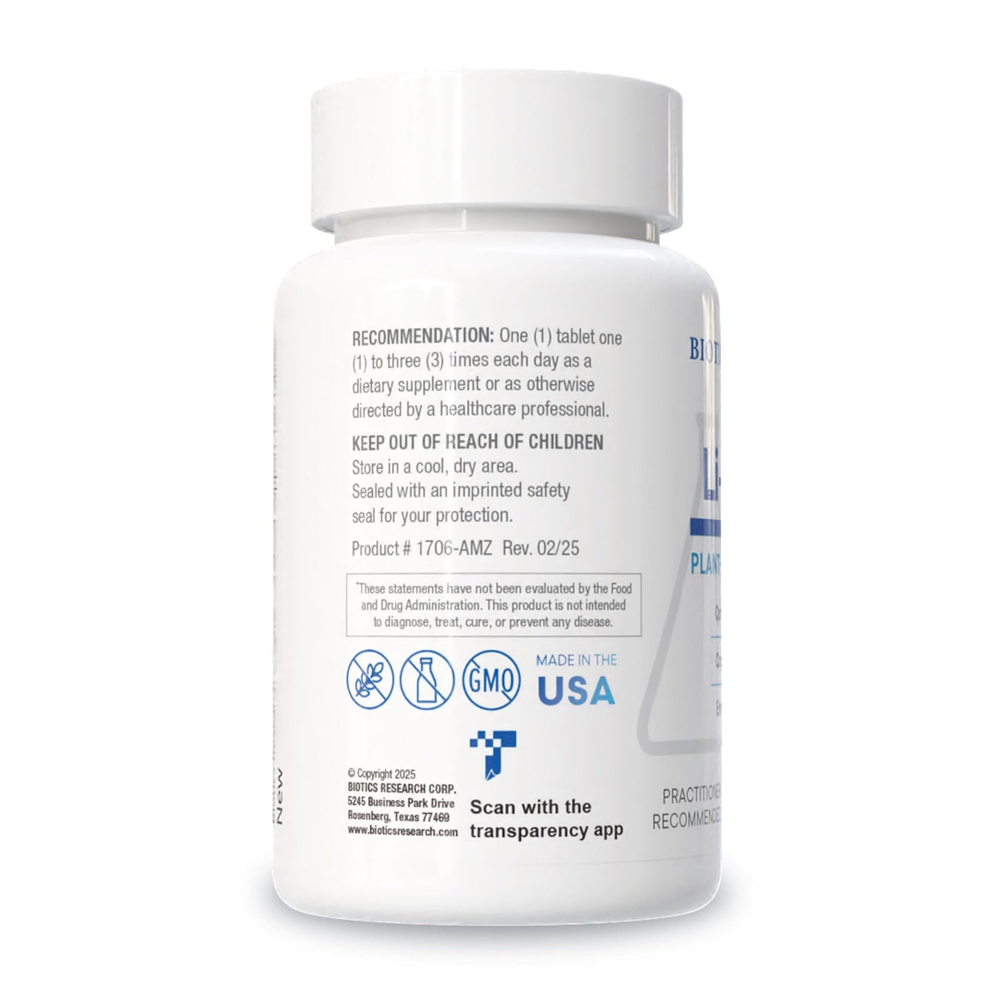 Biotics Li Zyme 50 mcg Lithium – Whole Food, Phytochemically Bound | Brain Function & Mood Support | 100 Tablets