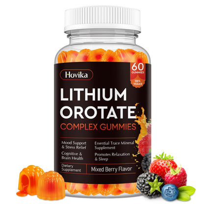 Lithium Orotate Gummies 5mg with Vitamin B, Magnesium & Selenium – Mood Support & Brain Health (60 Gummies) | Vegan, Non-GMO, Gluten-Free