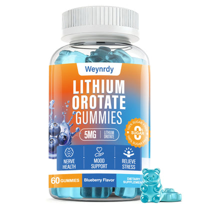 Lithium Orotate Gummies 5mg – Mood Support & Cognitive Focus (60 Gummies)
