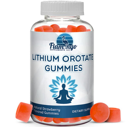 Lithium Orotate Gummies 5mg per Serving - Plant-Based, Third-Party Tested, Strawberry Flavor, 60 Count