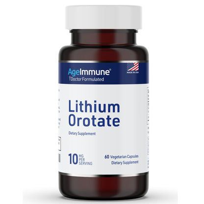 Lithium Orotate 10mg - 60 Veg Capsules | Mood & Memory | Magnesium Stearate Free