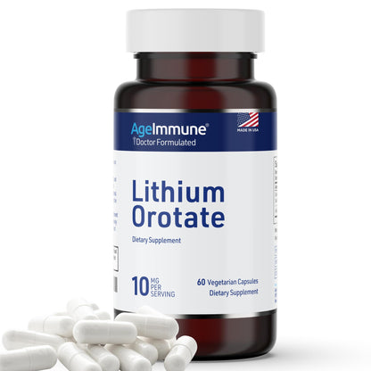 Lithium Orotate 10mg - 60 Veg Capsules | Mood & Memory | Magnesium Stearate Free
