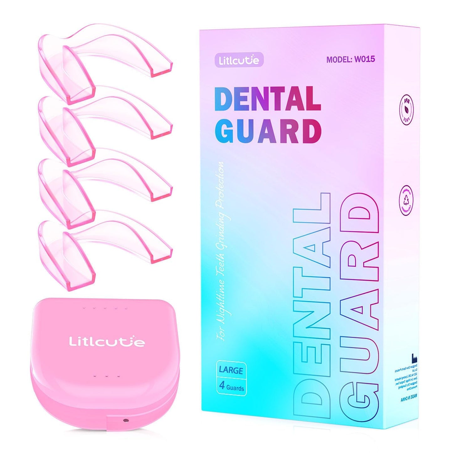 Litlcutie Large Mouth Guard for Teeth Grinding at Night – 4 Pack