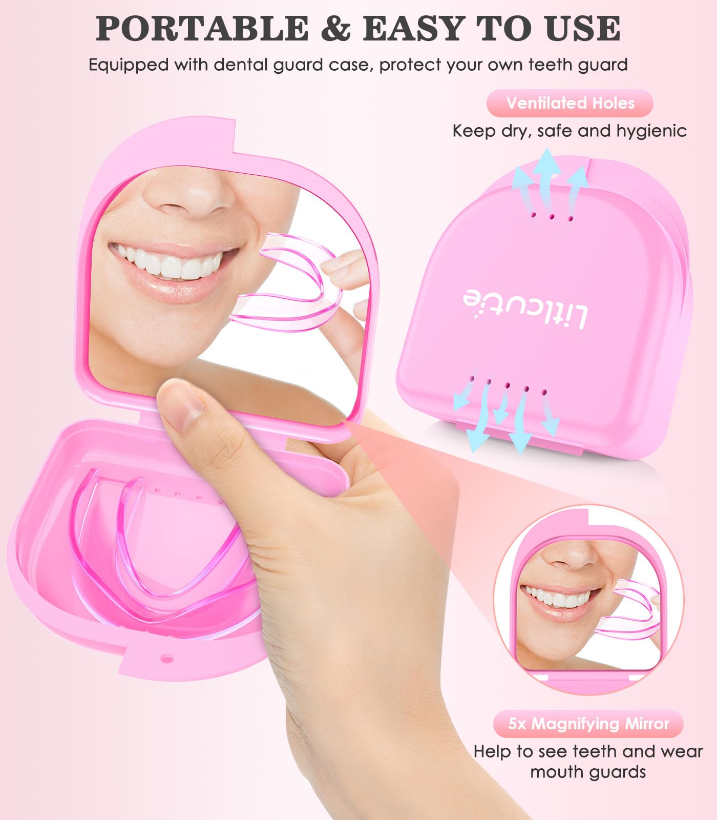 Litlcutie Large Mouth Guard for Teeth Grinding at Night – 4 Pack