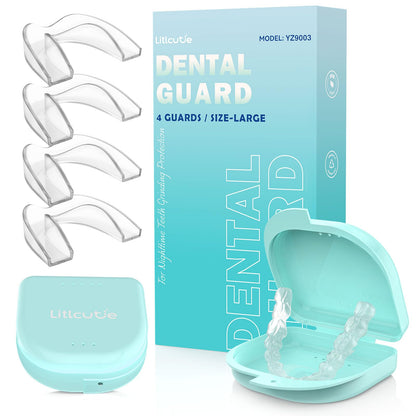 Litlcutie Mouth Guard for Teeth Grinding – Large, 4 Pack, Transparent EVA