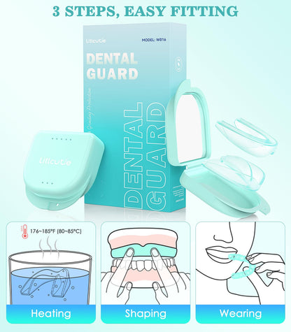 Litlcutie Mouth Guard for Grinding Teeth at Night – 4 Pack, 2 Sizes, Spearmint Green