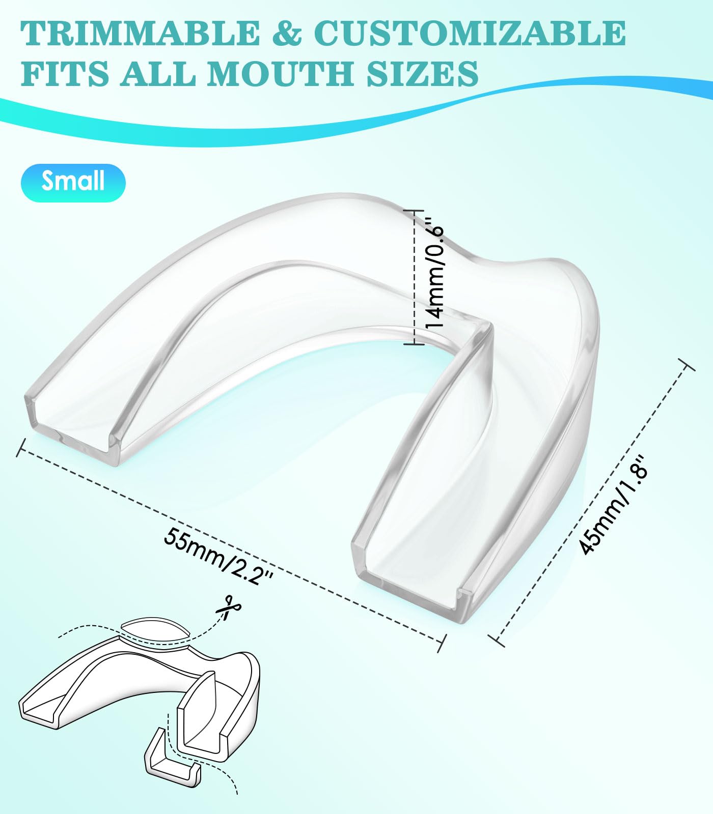 Litlcutie Mouth Guard for Teeth Grinding | Night Guard EVA Material | Small 4-Pack Transparent