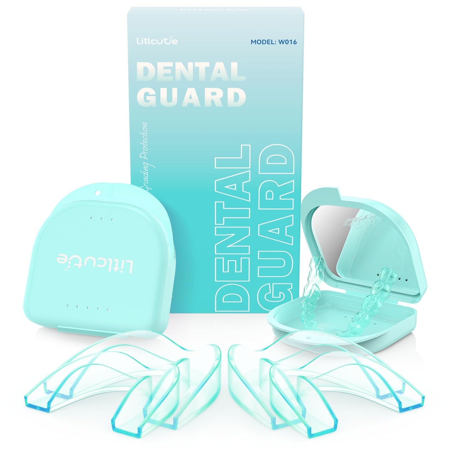 Litlcutie Mouth Guard for Teeth Grinding at Night - 4 Pack / 2 Sizes Moldable Dental Guard