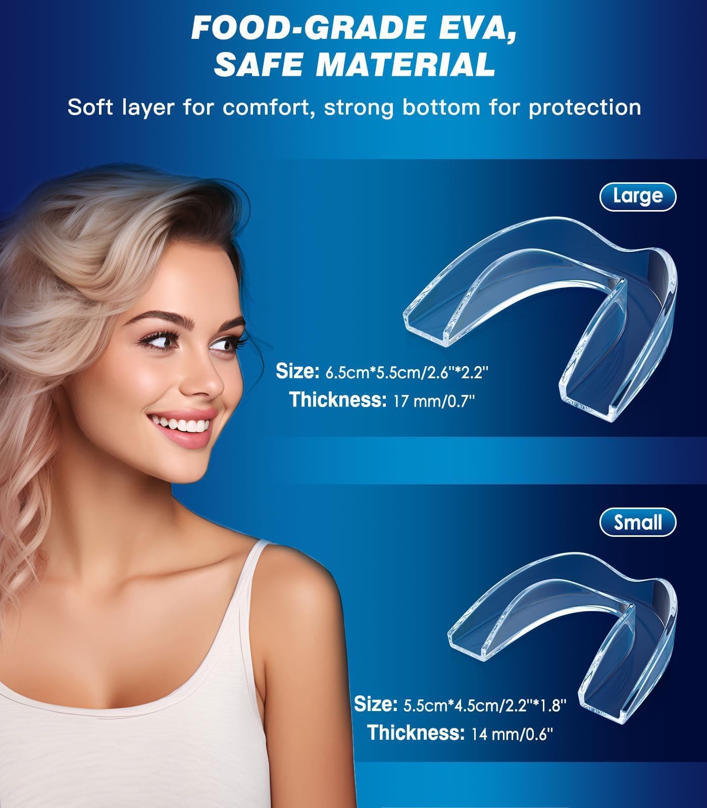 Litlcutie Mouth Guard for Teeth Grinding at Night | 4 Pack / 2 Sizes | Clear