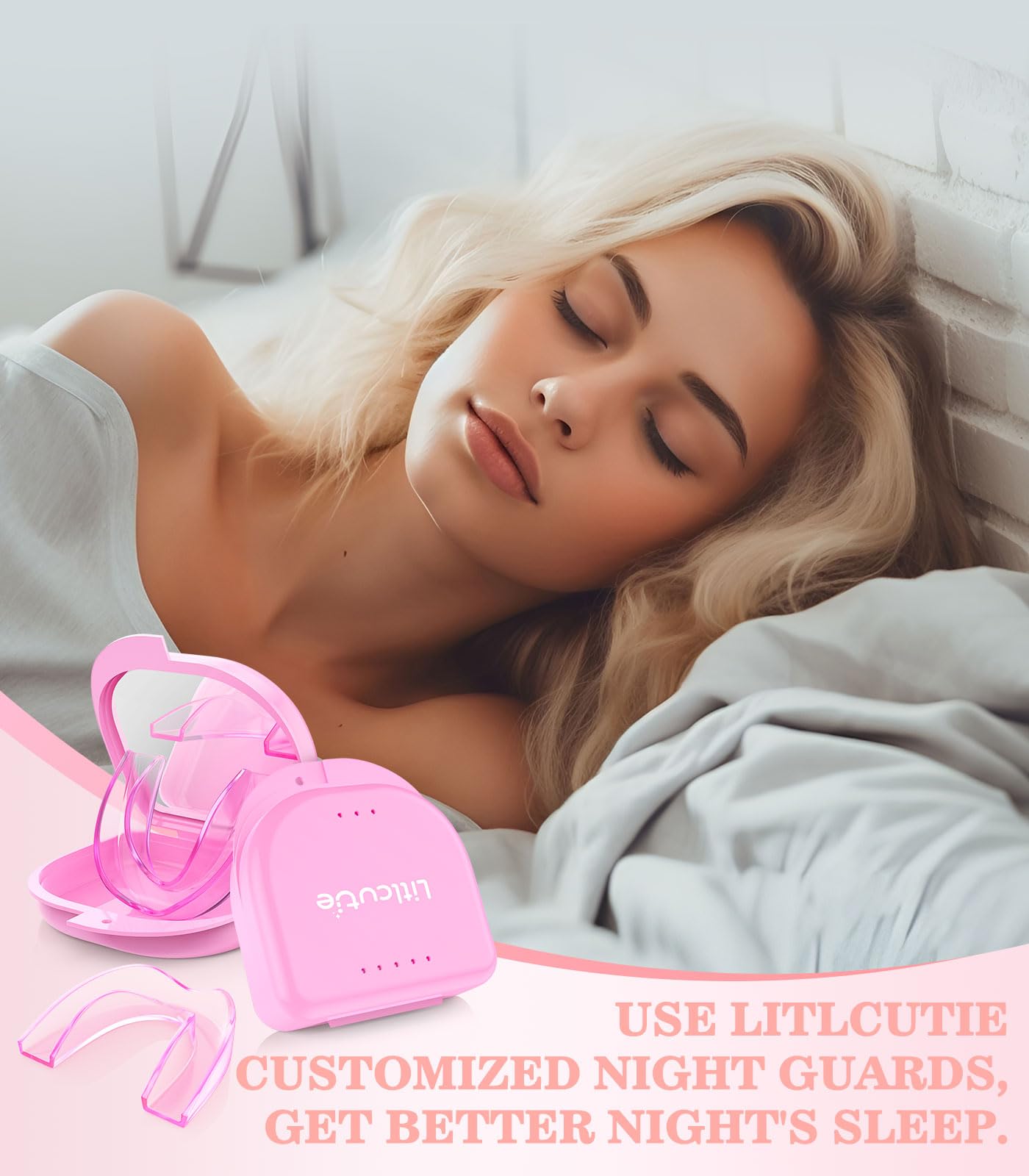 Litlcutie Mouth Guard for Teeth Grinding at Night – 4 Pack with 2 Mirror Cases