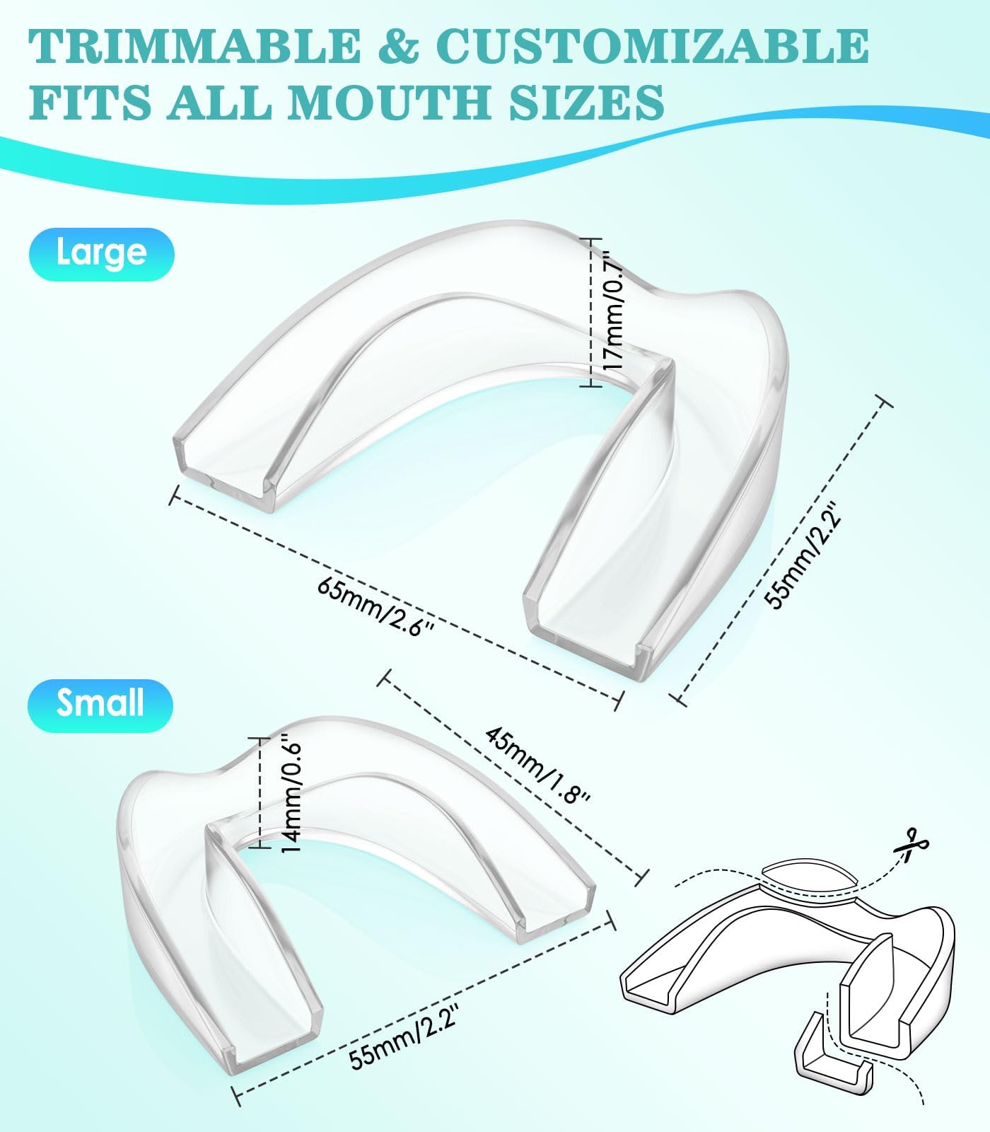 Litlcutie Mouth Guard for Teeth Grinding at Night – 4 Pack, 2 Sizes, Transparent
