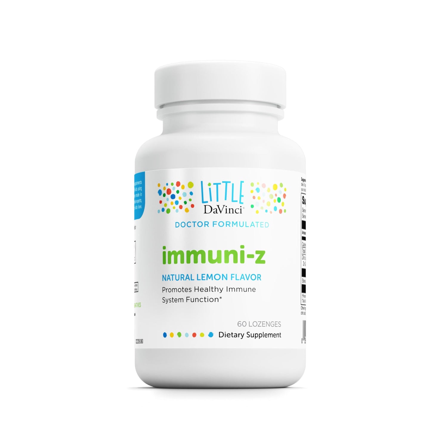 Little DaVinci Immuni-z Kids Zinc Lozenge – Immune & Brain Support (Lemon, 60 Lozenges)