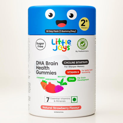 Little Joys DHA Omega-3 Brain Gummies for Kids (Ages 2–6) – 30-Day, Plant-Based, Sugar-Free, Travel-Friendly