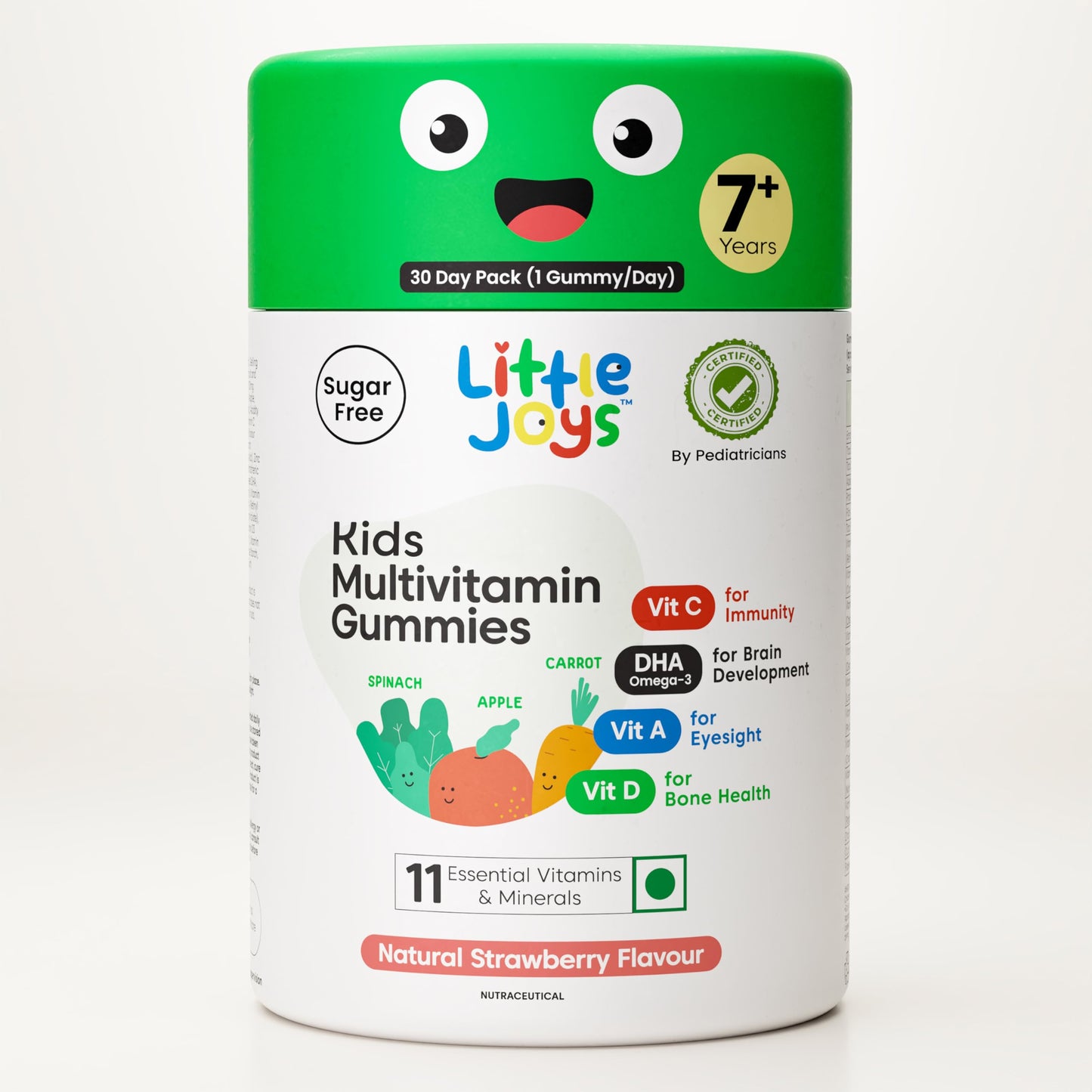 Little Joys Kids Multivitamin Gummies – Fiber-Based Prebiotic, Sugar Free & Vegan | 30 Day Pack