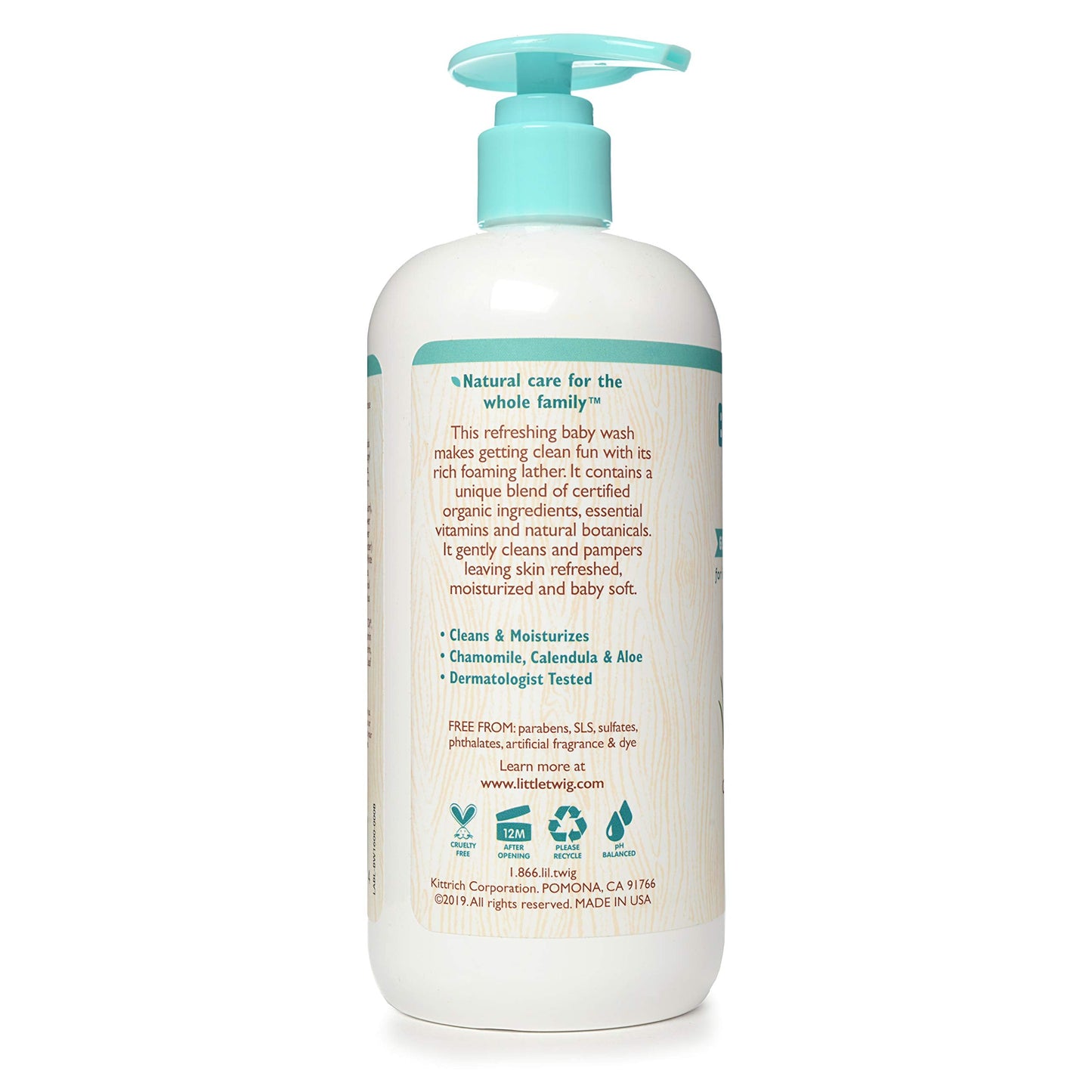 Little Twig Baby Wash – Fragrance Free, Plant-Derived Formula, 17 fl oz