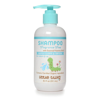 Little Twig Fragrance-Free Shampoo – Organic Plant-Derived Formula, Vegan, Gluten-Free, 8.5 oz for Newborns