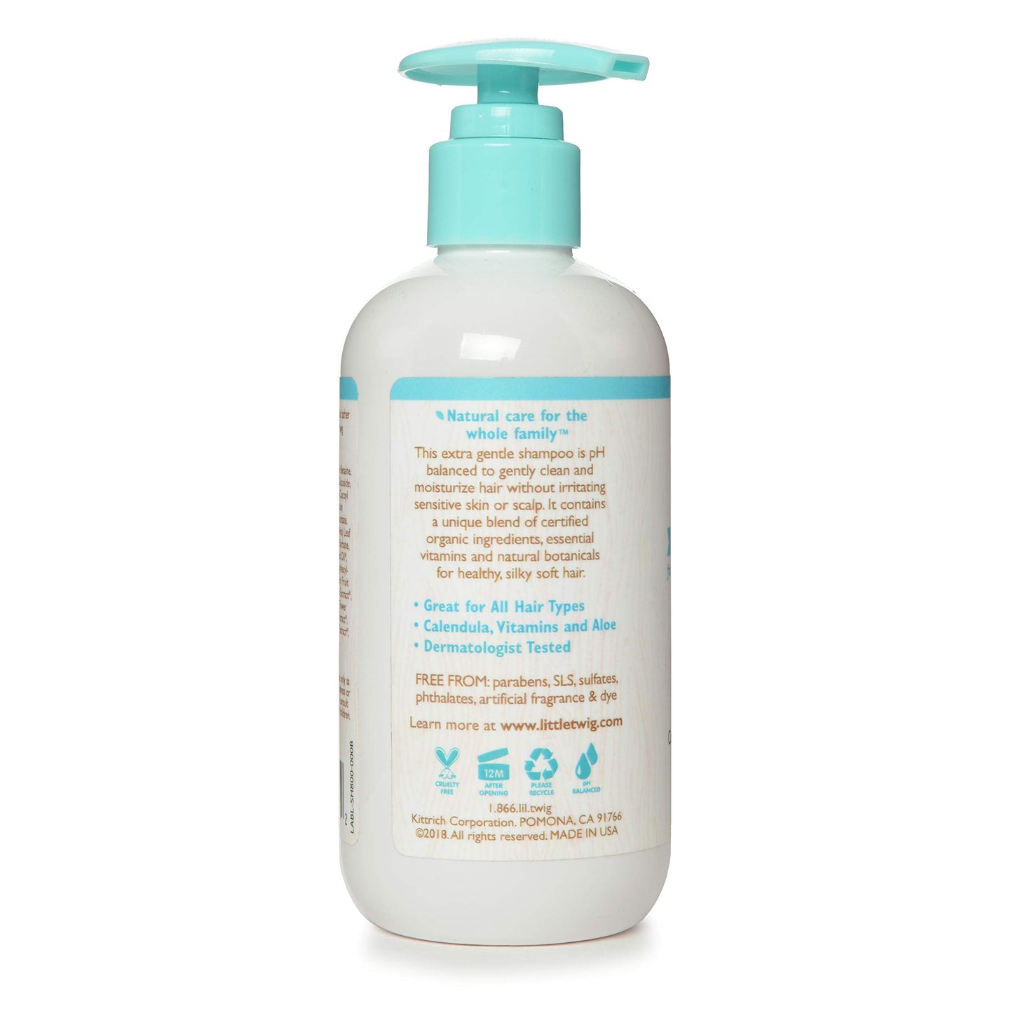 Little Twig Fragrance-Free Shampoo – Organic Plant-Derived Formula, Vegan, Gluten-Free, 8.5 oz for Newborns