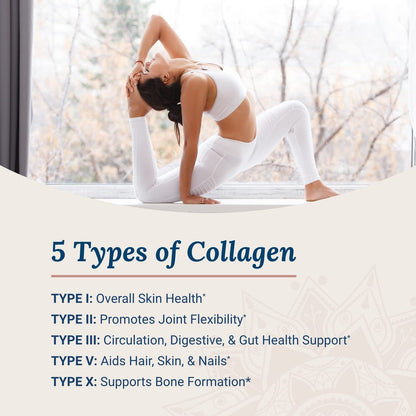 Live Conscious Beyond Collagen Powder for Women – 5 Types I, II, III, V & X, Biotin & Vitamin C, 41 Servings, Keto-Friendly
