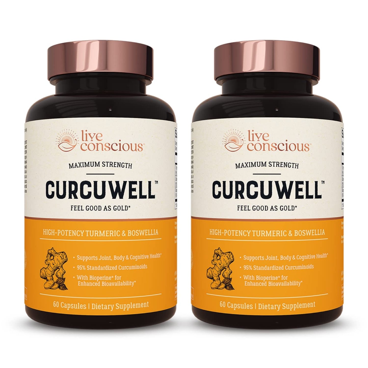 Live Conscious CurcuWell: Curcumin & Boswellia 2-Pack – Joint & Brain Support
