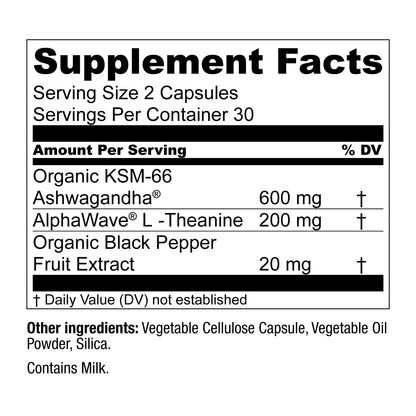 KSM-66 Ashwagandha with L-Theanine & AlphaWave – ZenWell 60 Caps