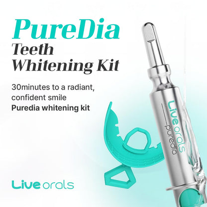 Live Orals PureDia Teeth Whitening Kit – Gel & Mouthpiece (28 Treatments) | Dentist-Formulated for Sensitive Teeth