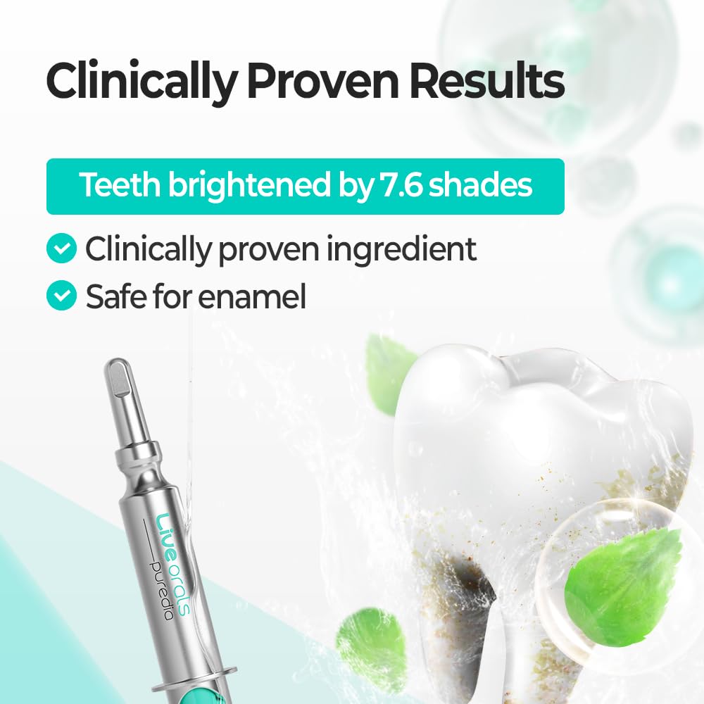 Live Orals PureDia Teeth Whitening Kit – Gel & Mouthpiece (28 Treatments) | Dentist-Formulated for Sensitive Teeth