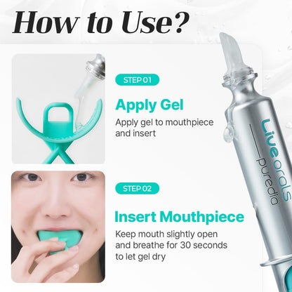 Live Orals PureDia Teeth Whitening Kit – Gel & Mouthpiece (28 Treatments) | Dentist-Formulated for Sensitive Teeth