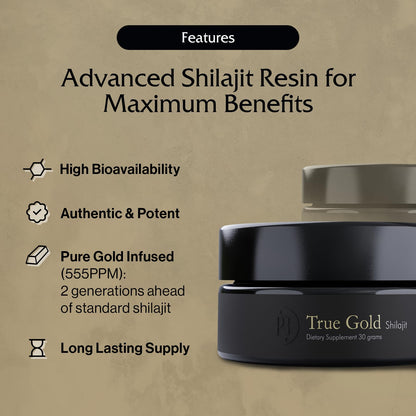Pürblack Live Resin Pure Gold Shilajit – Organic Shilajit with 80+ Minerals | USA Made, 60 Servings