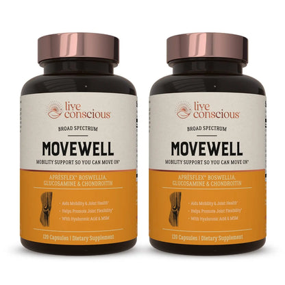 MoveWell by Live Conscious – Joint Support with Glucosamine, Chondroitin, MSM & Hyaluronic Acid (2-Pack) BritishVita | Premium UK Vitamins & Wellness Supplements