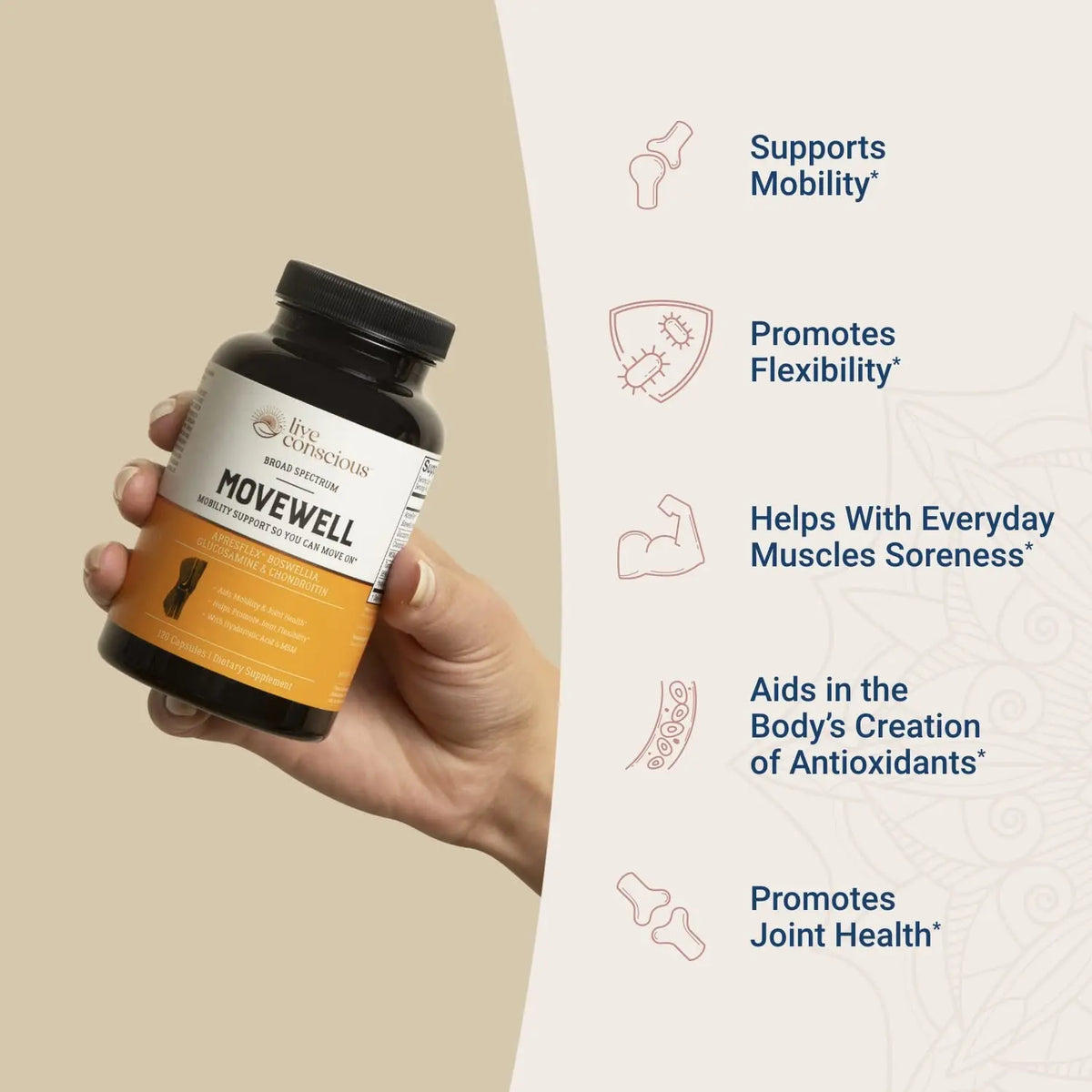 MoveWell by Live Conscious – Joint Support with Glucosamine, Chondroitin, MSM & Hyaluronic Acid (2-Pack) BritishVita | Premium UK Vitamins & Wellness Supplements