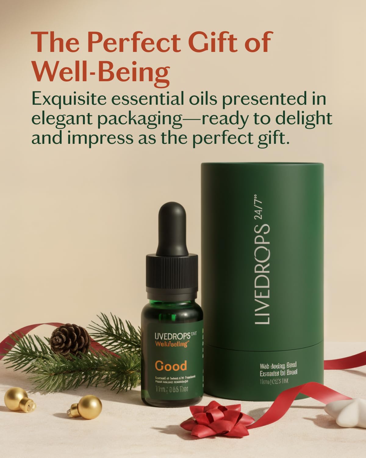 LIVEDROPS 24/7 Good Essential Oil Blend – Bergamot, Palmarosa & Sandalwood | Daytime Aromatherapy