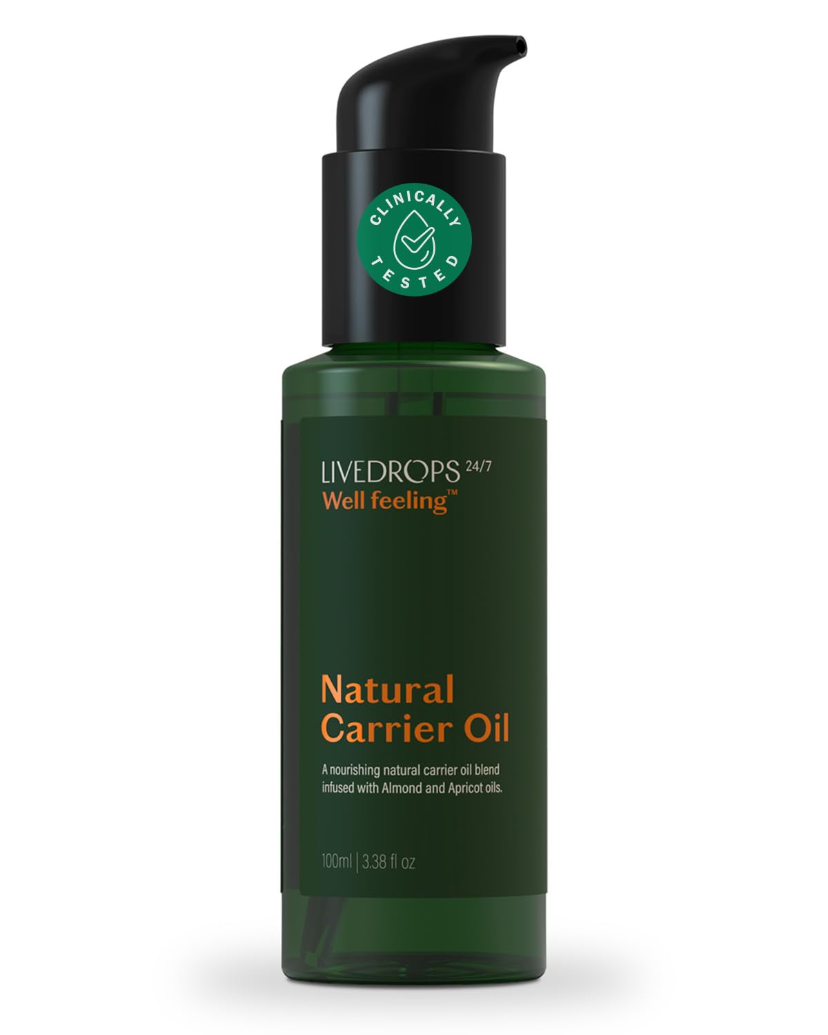 Livedrops 24/7 Unscented Carrier Oil – Cold-Pressed, Vegan, Odorless
