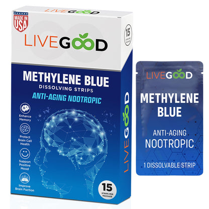 LIVEGOOD Methylene Blue – 15 Sublingual Strips, 20mg Each | Brain Support & Focus
