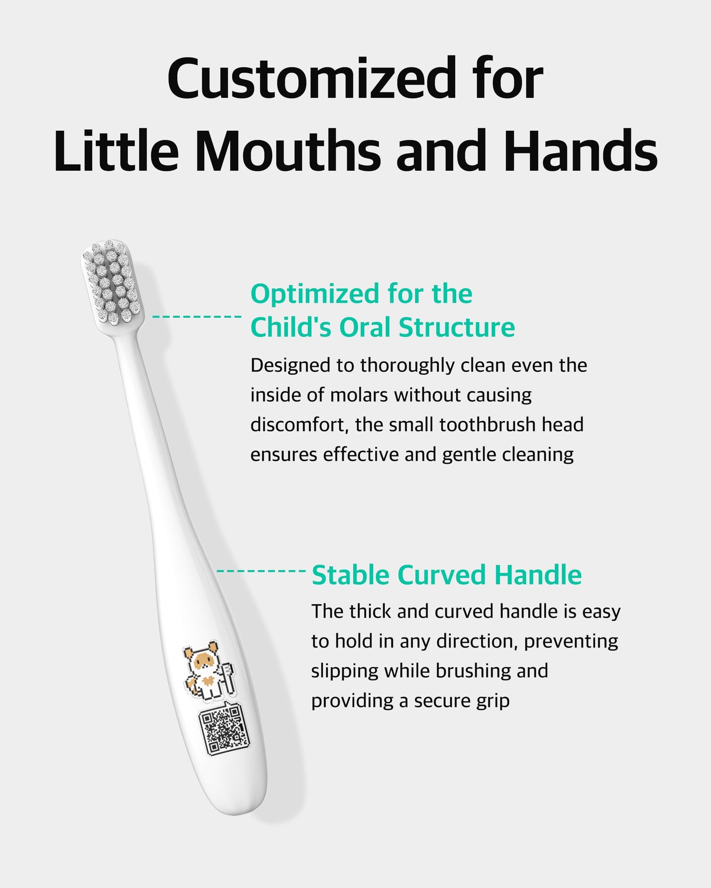 LiveOrals Kids Edu Toothbrush White - QR Song, Dual Microfine Bristles