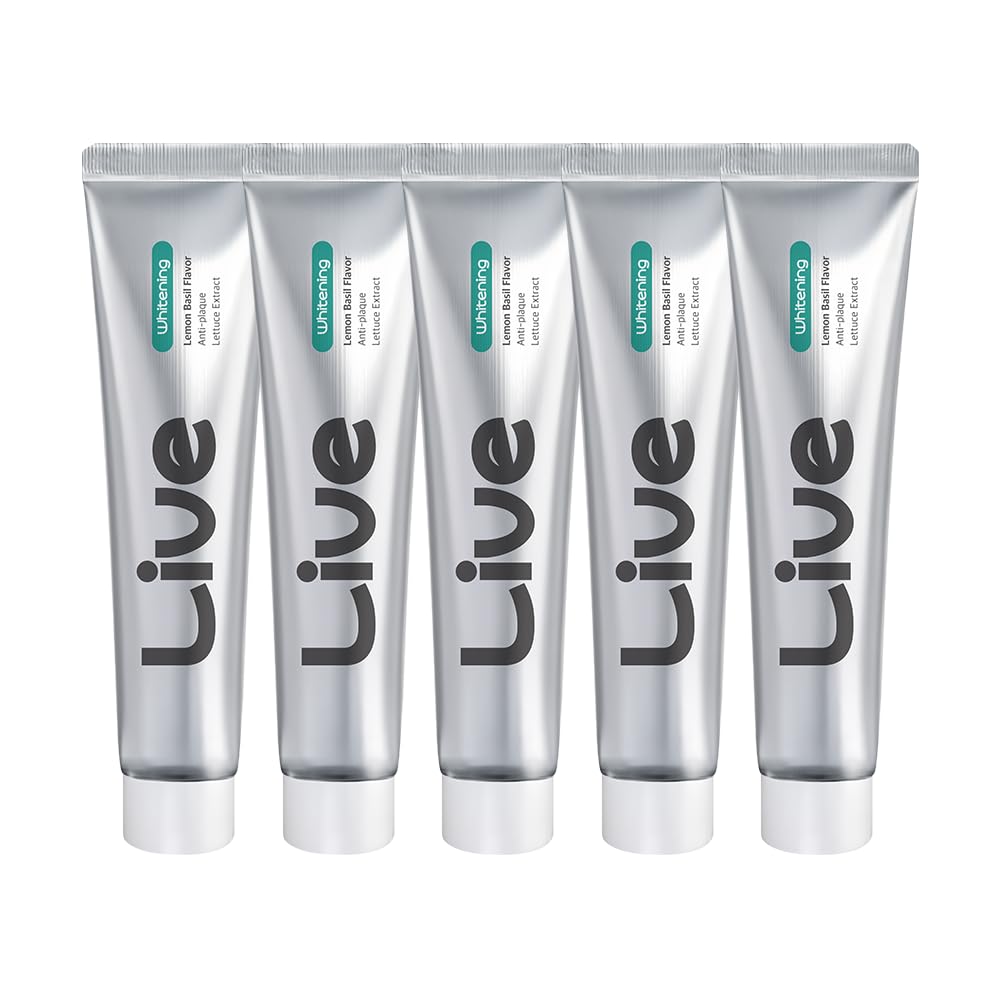 LiveOrals Whitening Toothpaste 20g x 5 Pack — Fluoride-Free, Enamel Strengthening, Stain Removal
