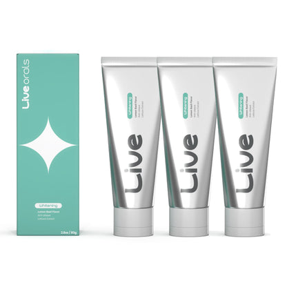 LiveOrals Whitening Toothpaste 3x80g – Fluoride-Free, Nano-Hydroxyapatite
