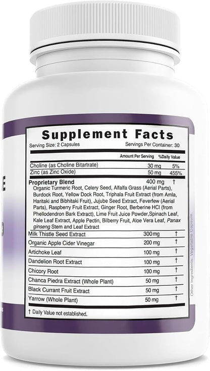 Liver Cleanse Detox & Repair – 28-in-1 Fatty Liver Supplement (Milk Thistle, Artichoke, Dandelion) | 60 Pills