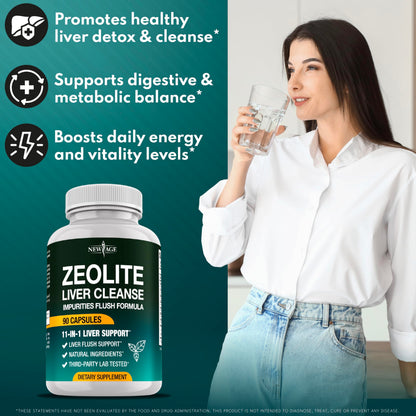 NEW AGE Liver Cleanse & Repair – 11-in-1 Detox for Heavy Metals & Gut Health (180 Count)