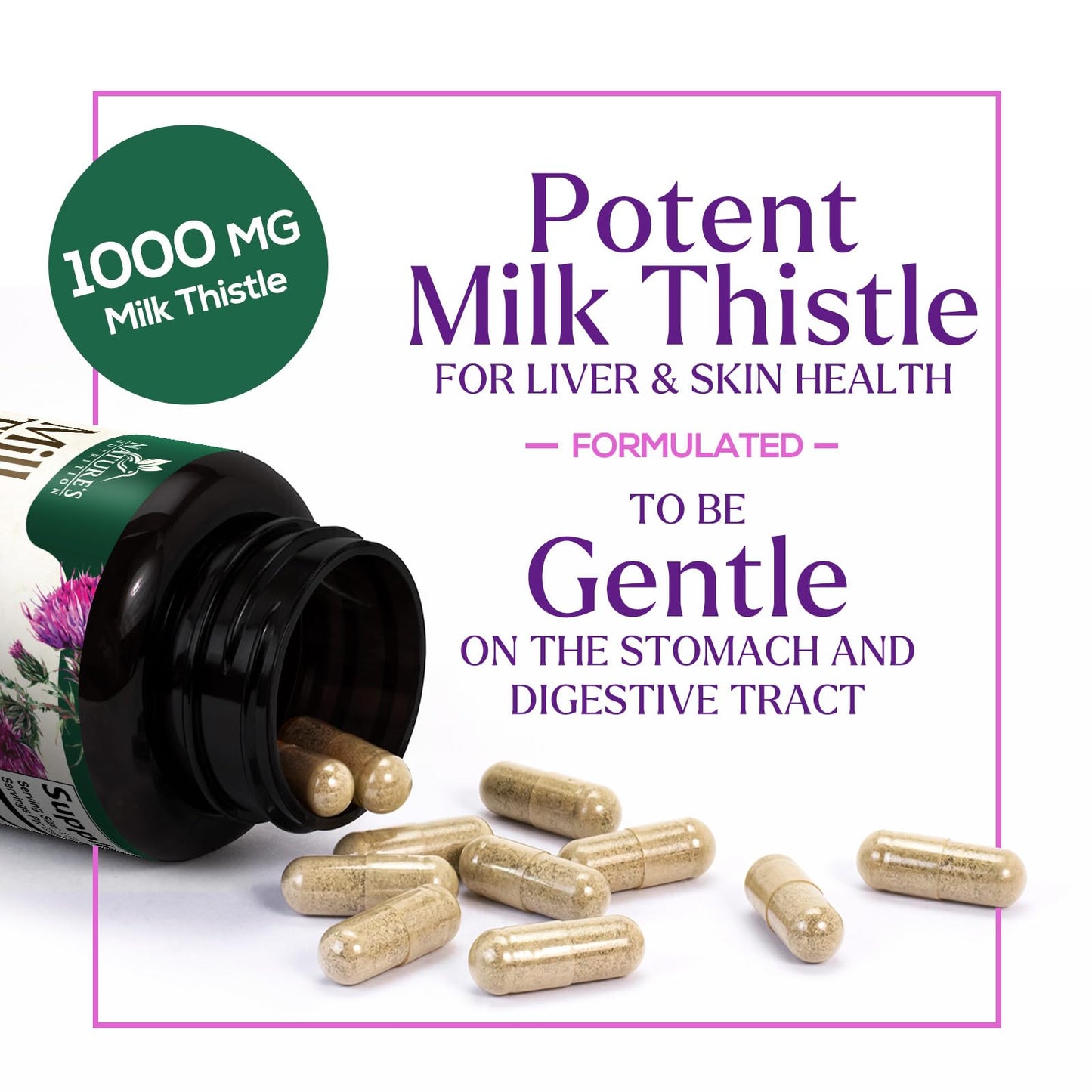 Milk Thistle Extract 1000mg - Liver Detox & Repair | 60 Capsules