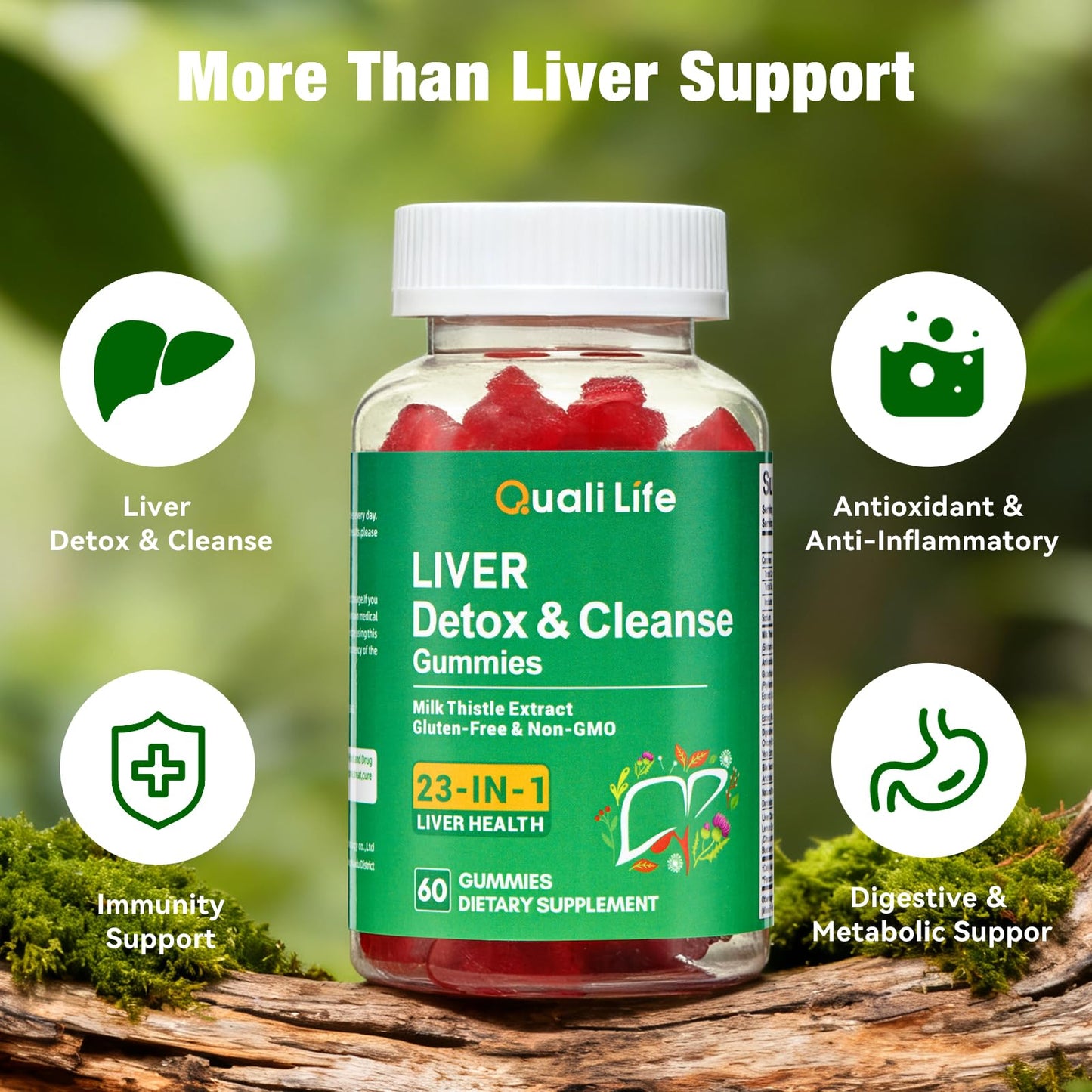 Liver Detox Gummies – 2000mg Milk Thistle, Turmeric & Artichoke | 60 Gummies
