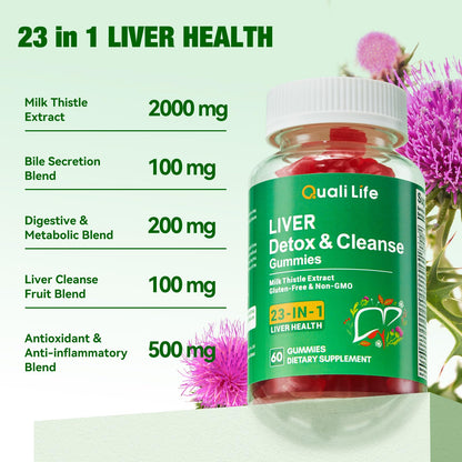 Liver Detox Gummies – 2000mg Milk Thistle, Turmeric & Artichoke | 60 Gummies