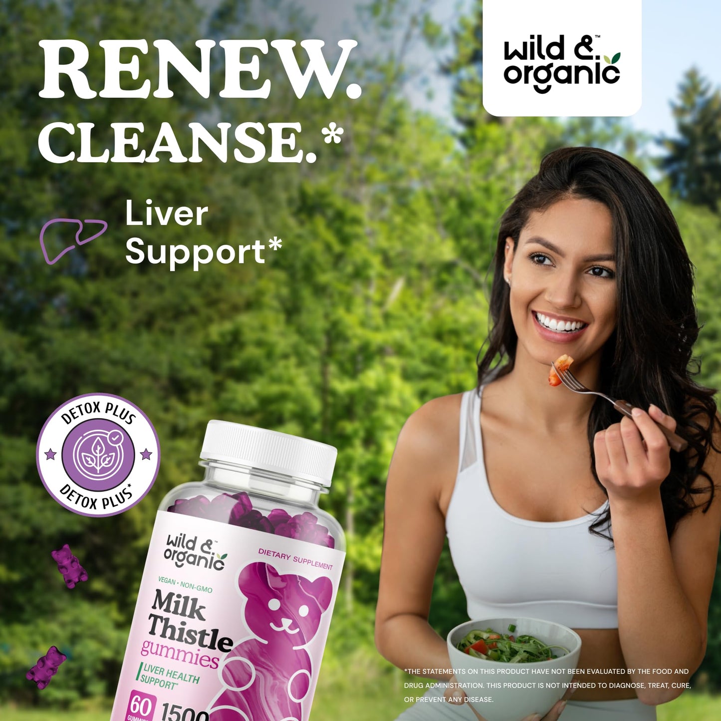 Wild & Organic Milk Thistle Gummies 1500mg | Liver Detox, Vegan & Non-GMO