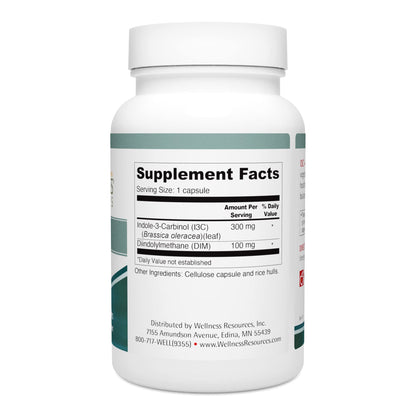 Wellness Resources I3C + DIM for Healthy Estrogen Metabolism & Detoxification | 60 Capsules