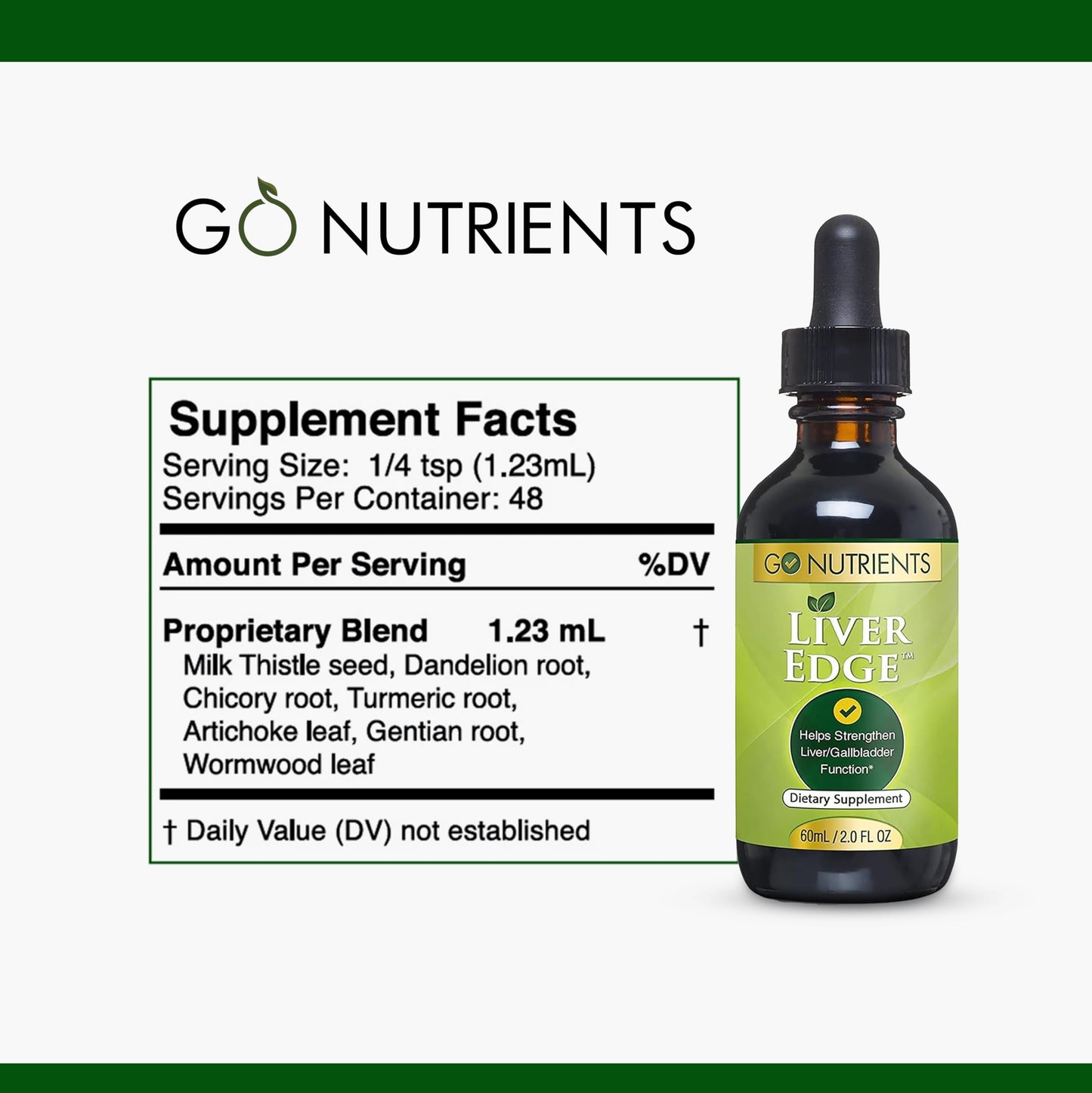 Go Nutrients Liver Edge – Organic Milk Thistle Liver Support Drops (2 oz)