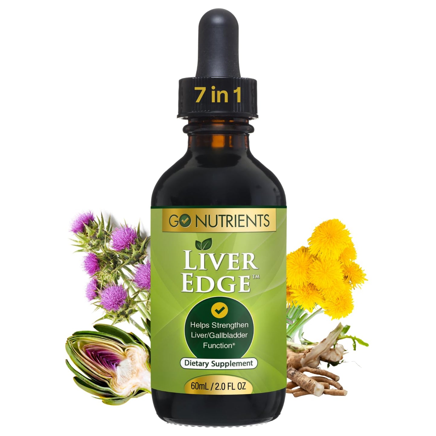 Go Nutrients Liver Edge – Organic Milk Thistle Liver Support Drops (2 oz)