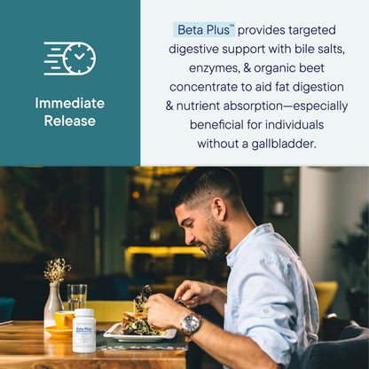 Biotics Beta-Plus Ox Bile Salts & Digestive Enzymes - 90 Tabs | Bile Production, No Gallbladder Support, Liver & Fat Digestion